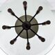 Curved glass disk chandelier. Italy 1950s