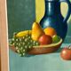 Original Swedish Oil on Canvas – 'Still Life with Fruits and Jug', Unknown Artist – Signed – Vintage and Framed – 52 × 44 cm (20.4" × 17.3")