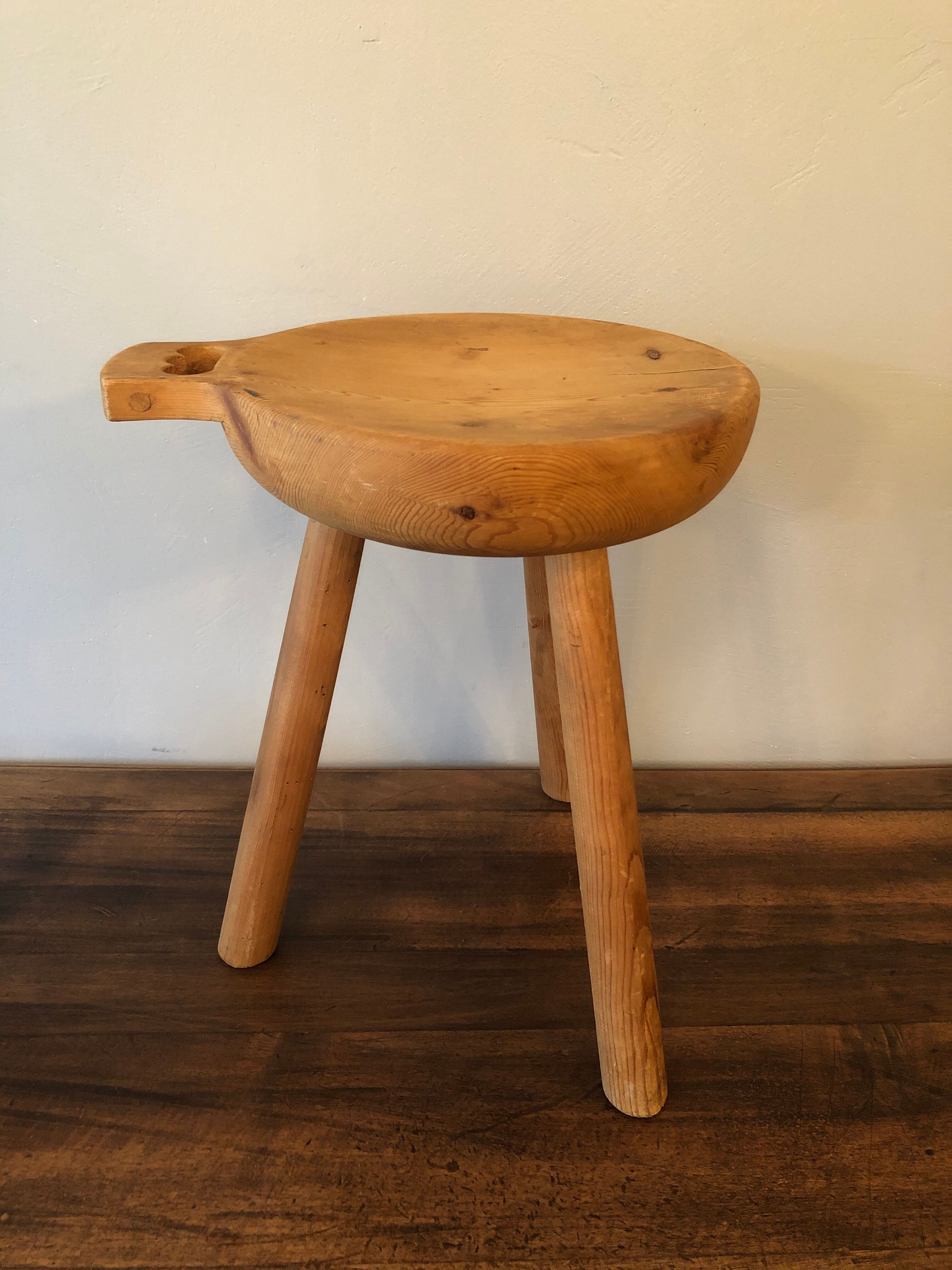 Wooden tripod stool