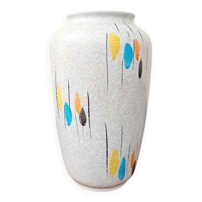 Grand vase des années 50 West-Germany Bay Keramik 575 - 25 Atomic Raindrop