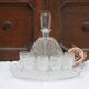 Bavarian liqueur decanter, six glasses and tray