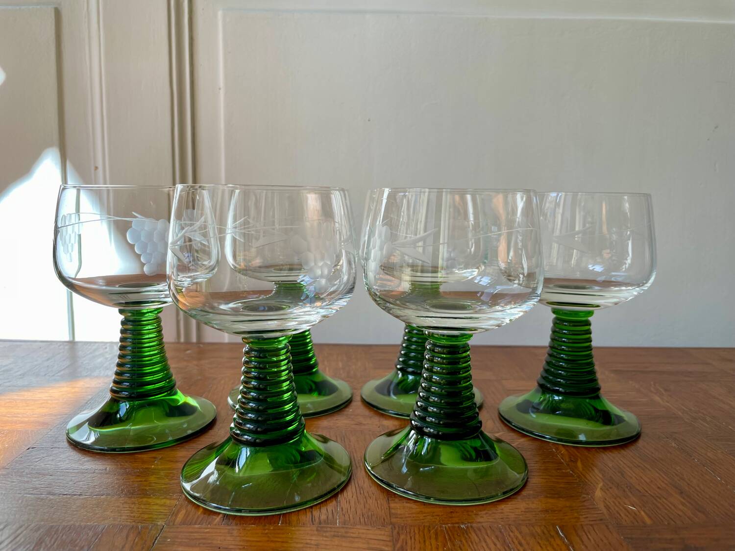 Set of 6 Alsatian wine glasses