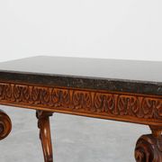Pair of Napoleon III style Walnut side tables with Bluestone tops, France