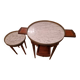 Pair of antique nesting tables in marble and brass – Louis XVI style