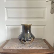 Old Vase Pot ATELIER ART LABREC Glazed Stoneware Green Brown France Pottery