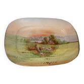 Limoge earthenware dish, Pastoral landscape 51 cm