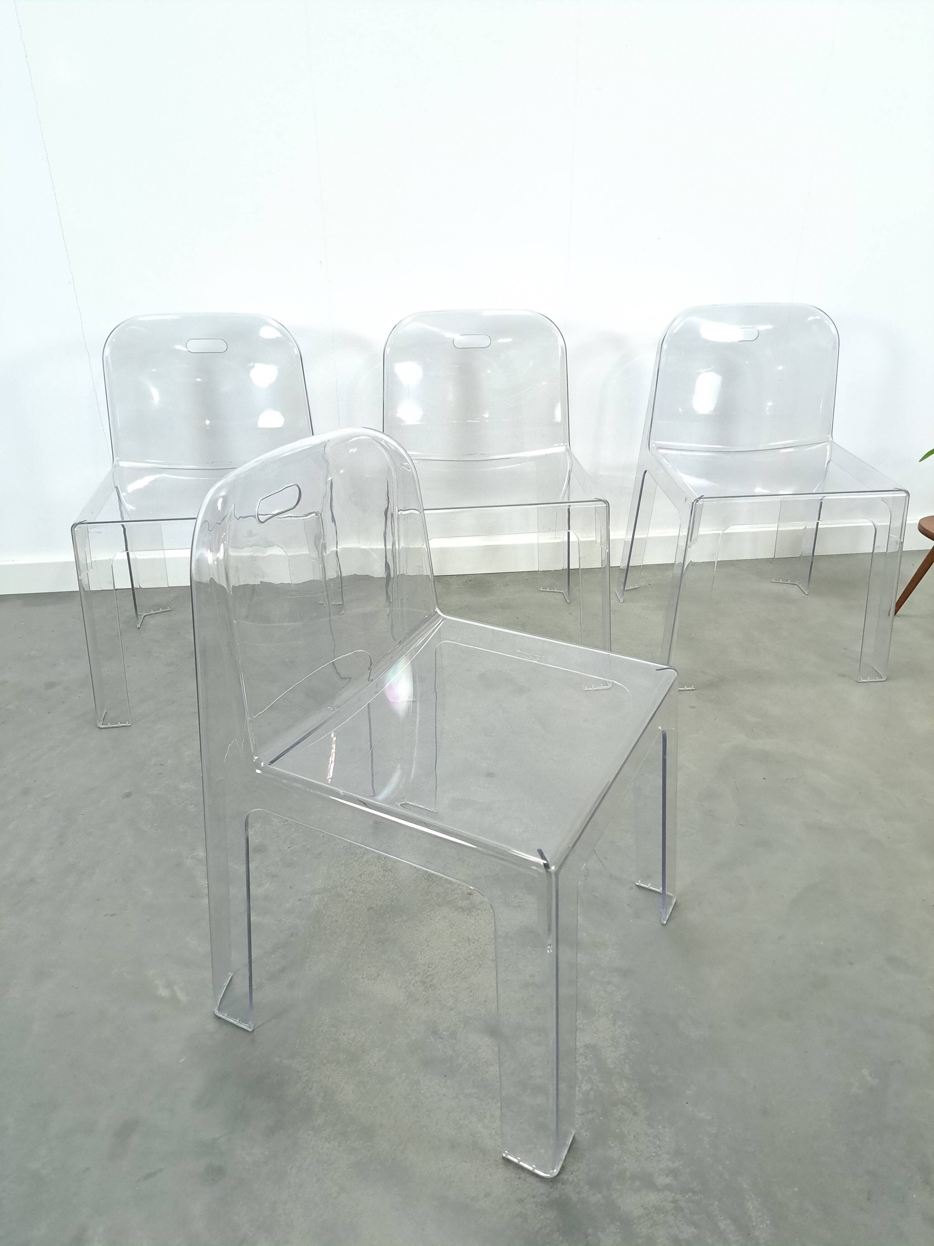 Design plexiglas stapelbare stoelen Trono by Sottsass Associati 2005 Segis