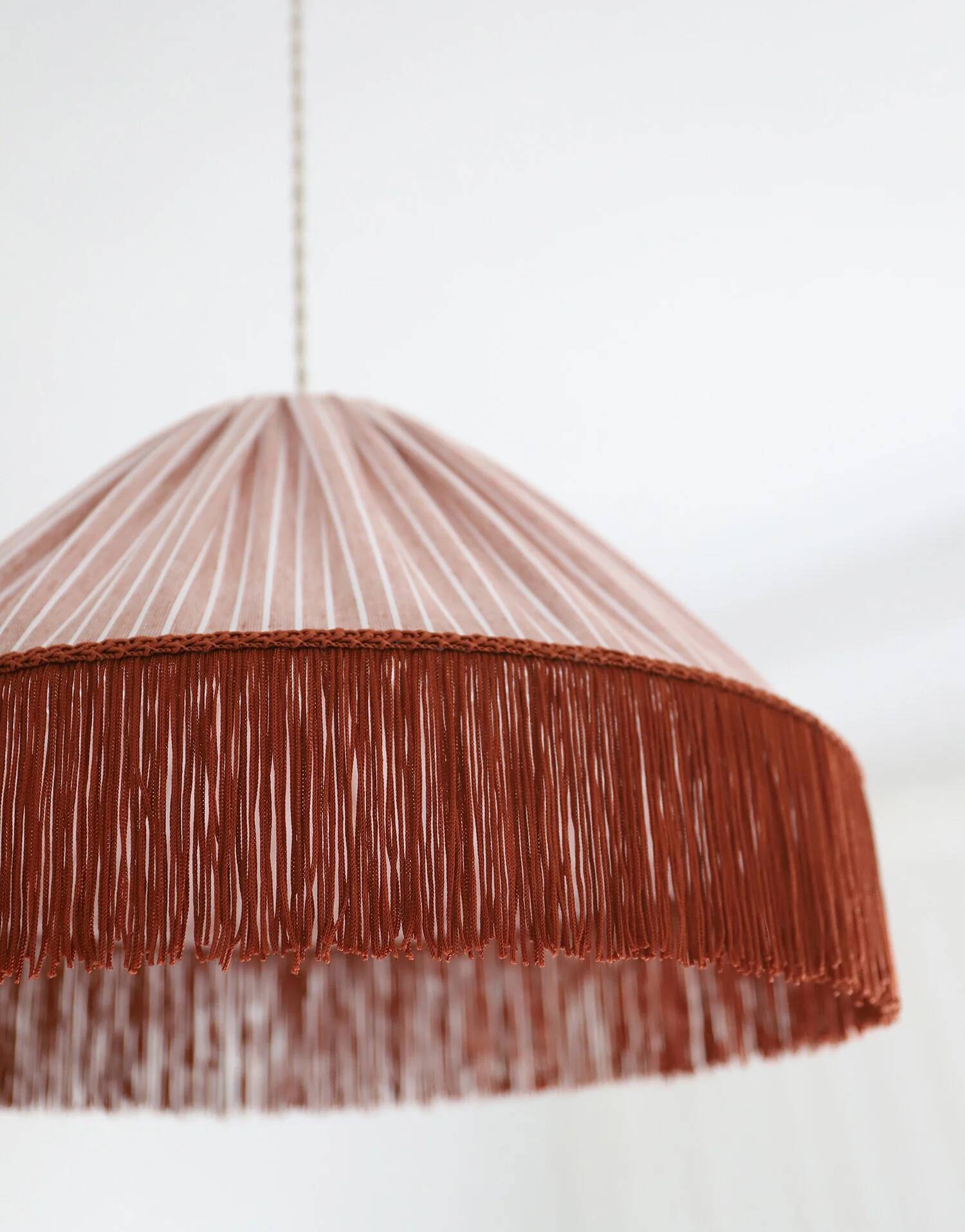 Beautiful suspension — earth stripes, bohemian fringes