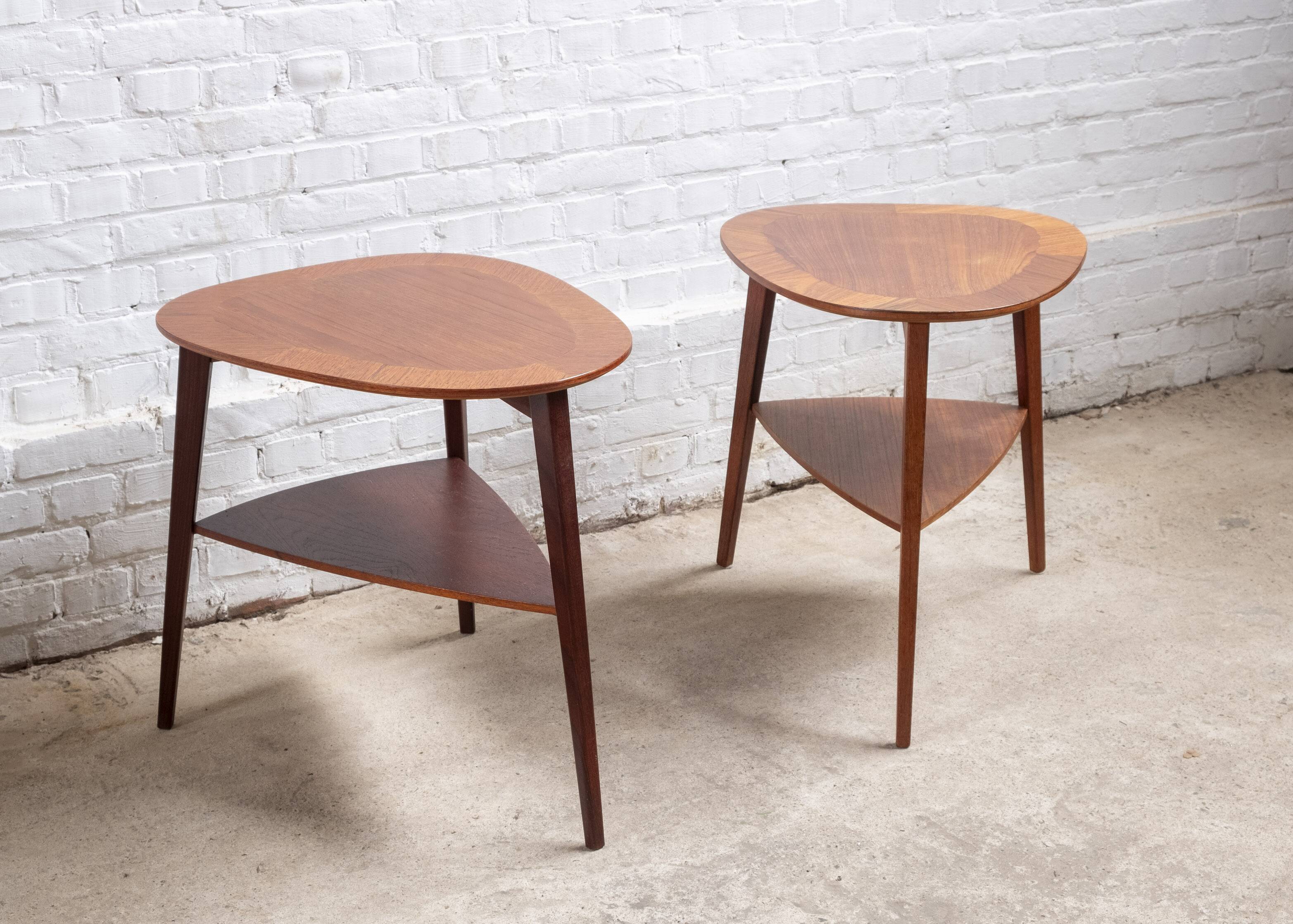 2 tables d'appoint Holger Georg Jensen en teck, Kubus, années 1960, Danemark