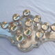 SERVICE A LIQUEUR /VERRINES IN MET. ARGENTE 11 VERRES HIS PLATEAU decoration godrons