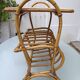 Rattan side table, magazine rack or record rack. Vintage 60s.