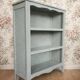 Bibus library, old, made of bluish grey beech, low profile.