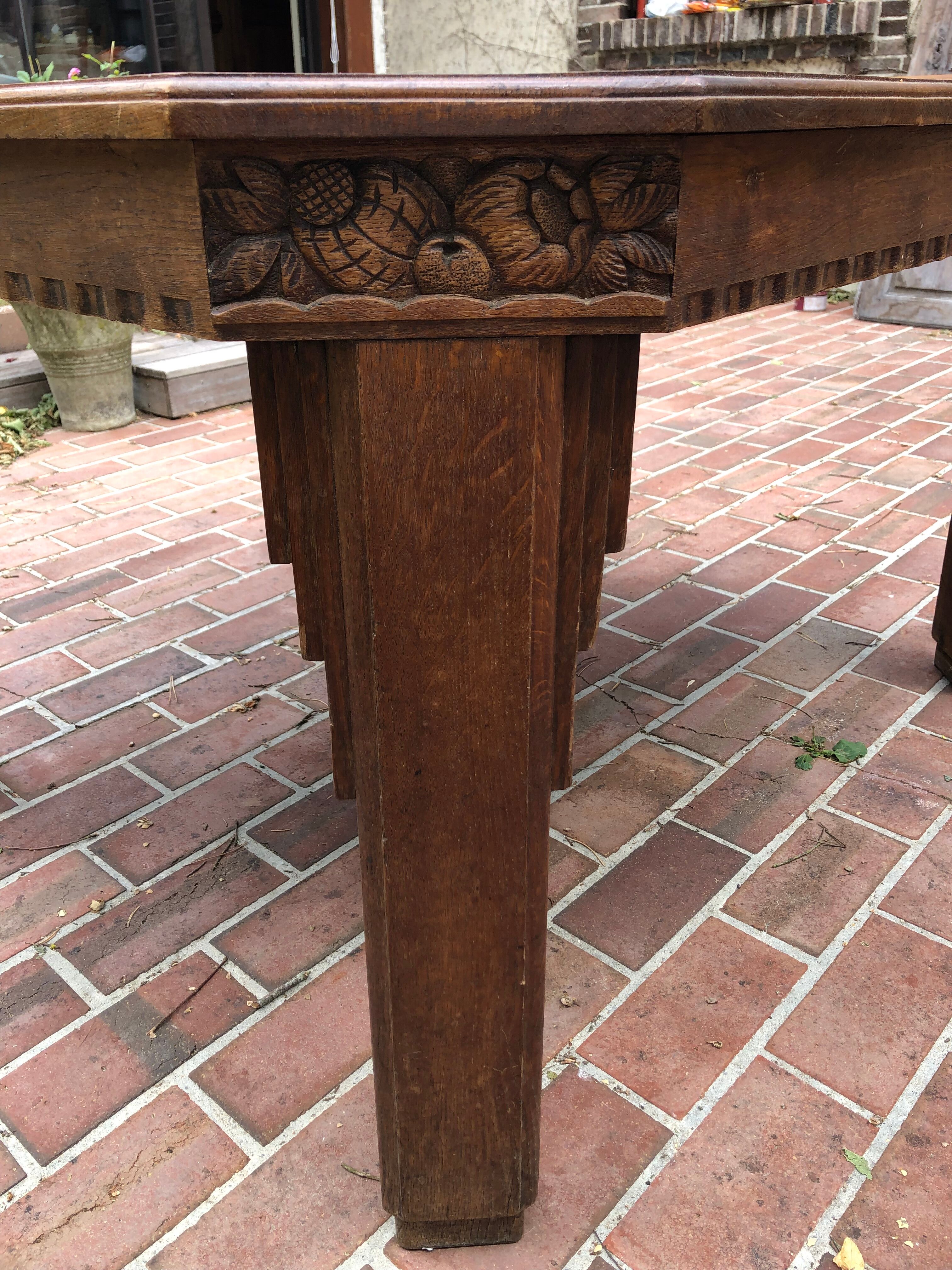 Art Deco table with carved details