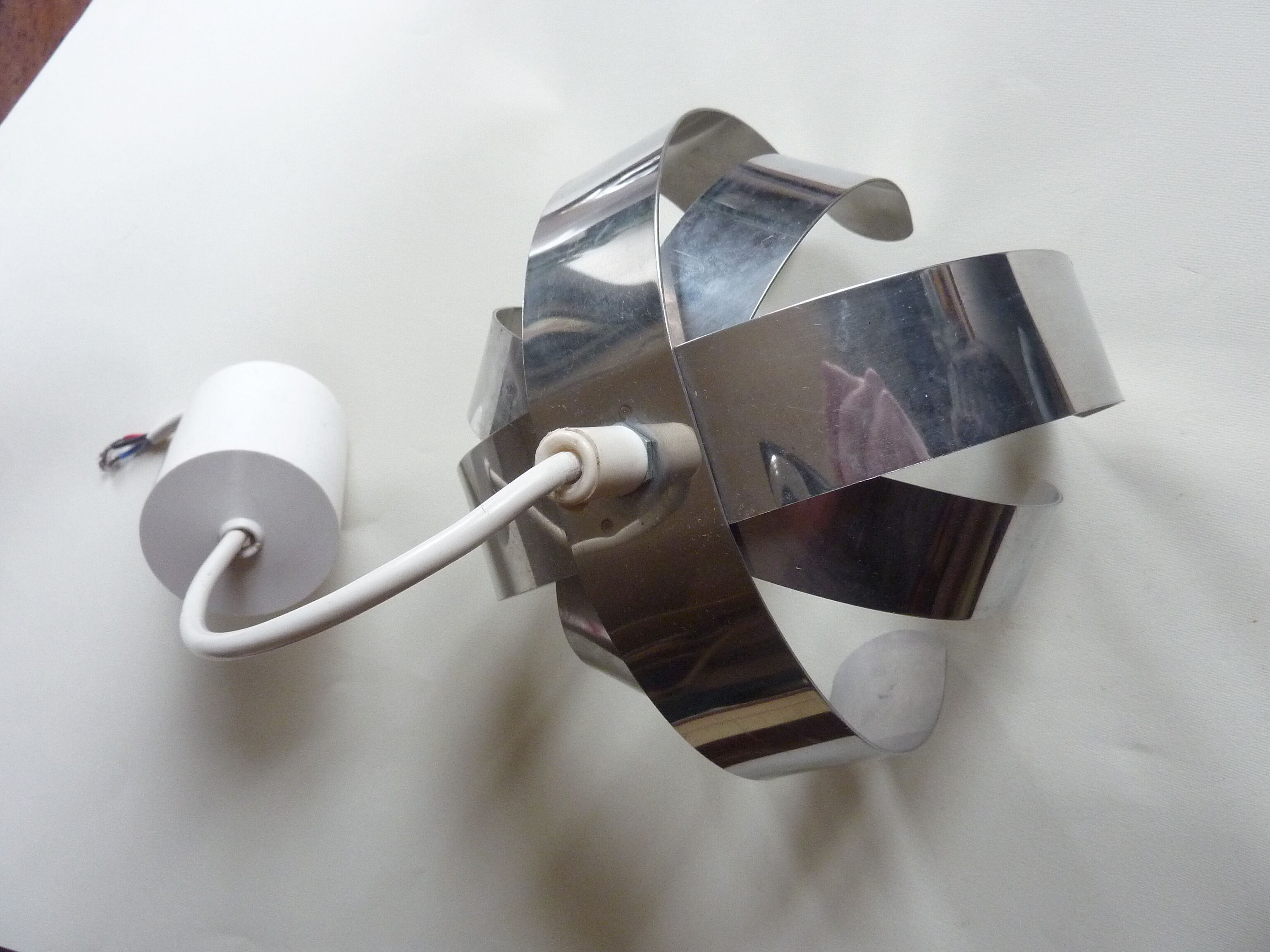 Lamp light flower by Jocelyne Trocmé stainless, 70s