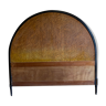 Double art deco headboard in walnut magnifying glass and blackened wood 30s