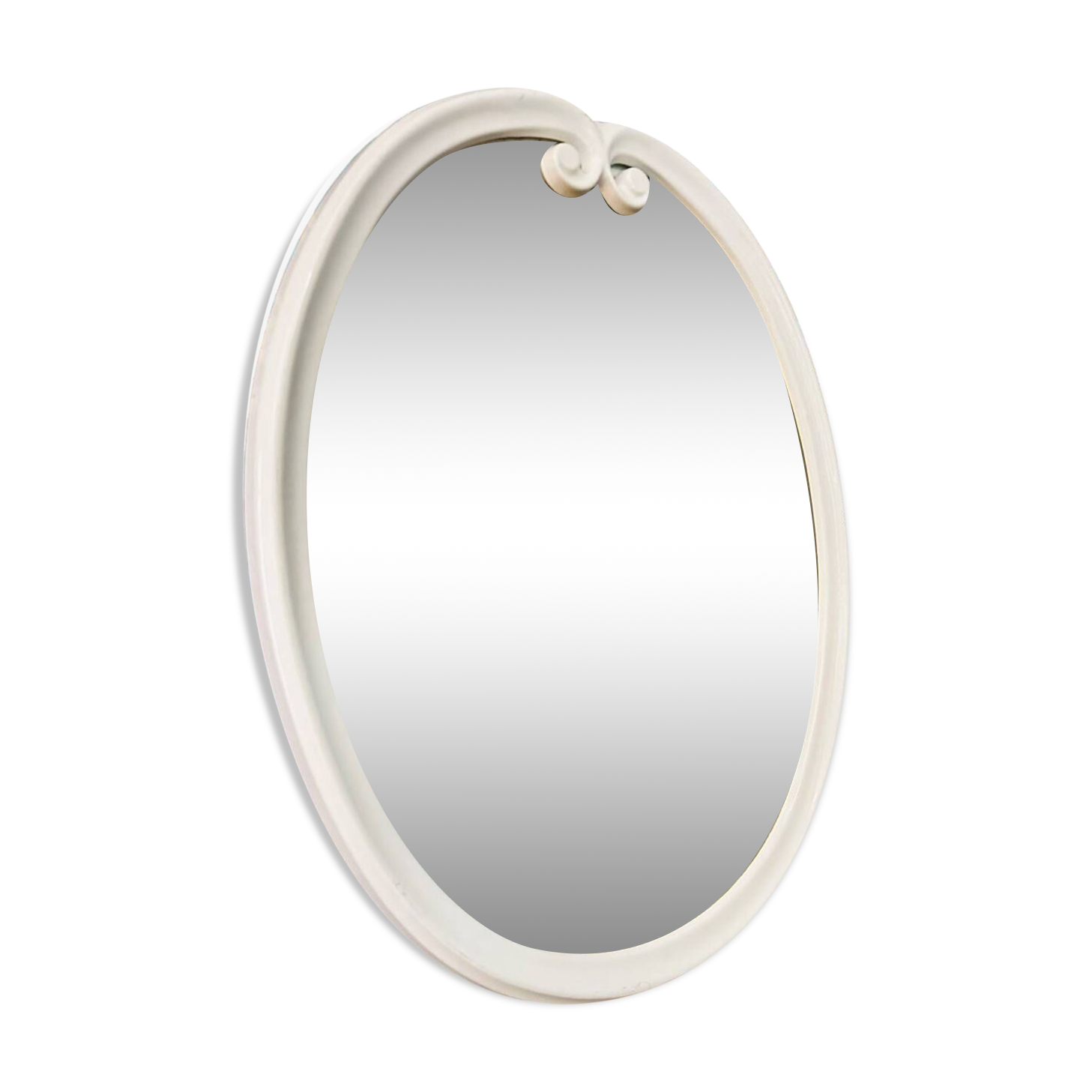 Vintage white ceramic mirror