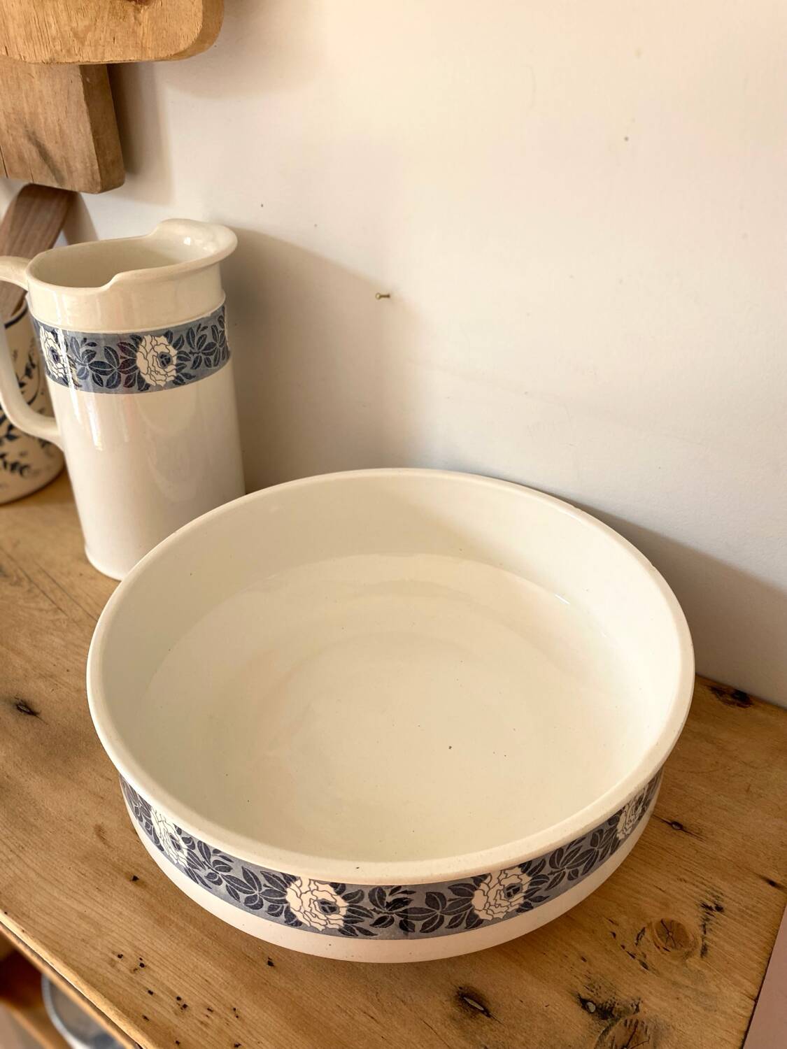 Old earthenware basin from Sarreguemines