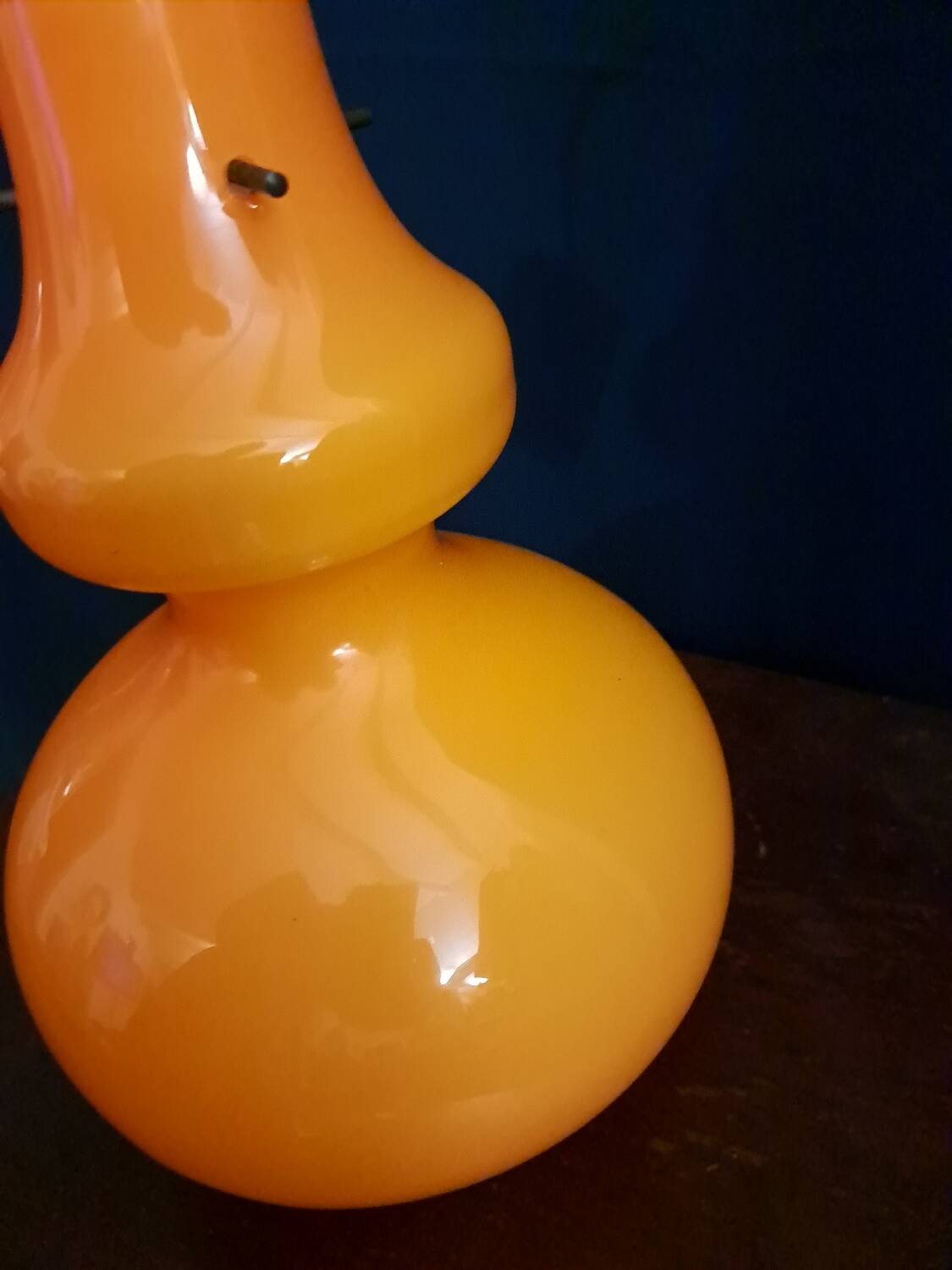 Vintage opaline pendant light. 1970s