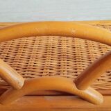 60s rattan bedside table