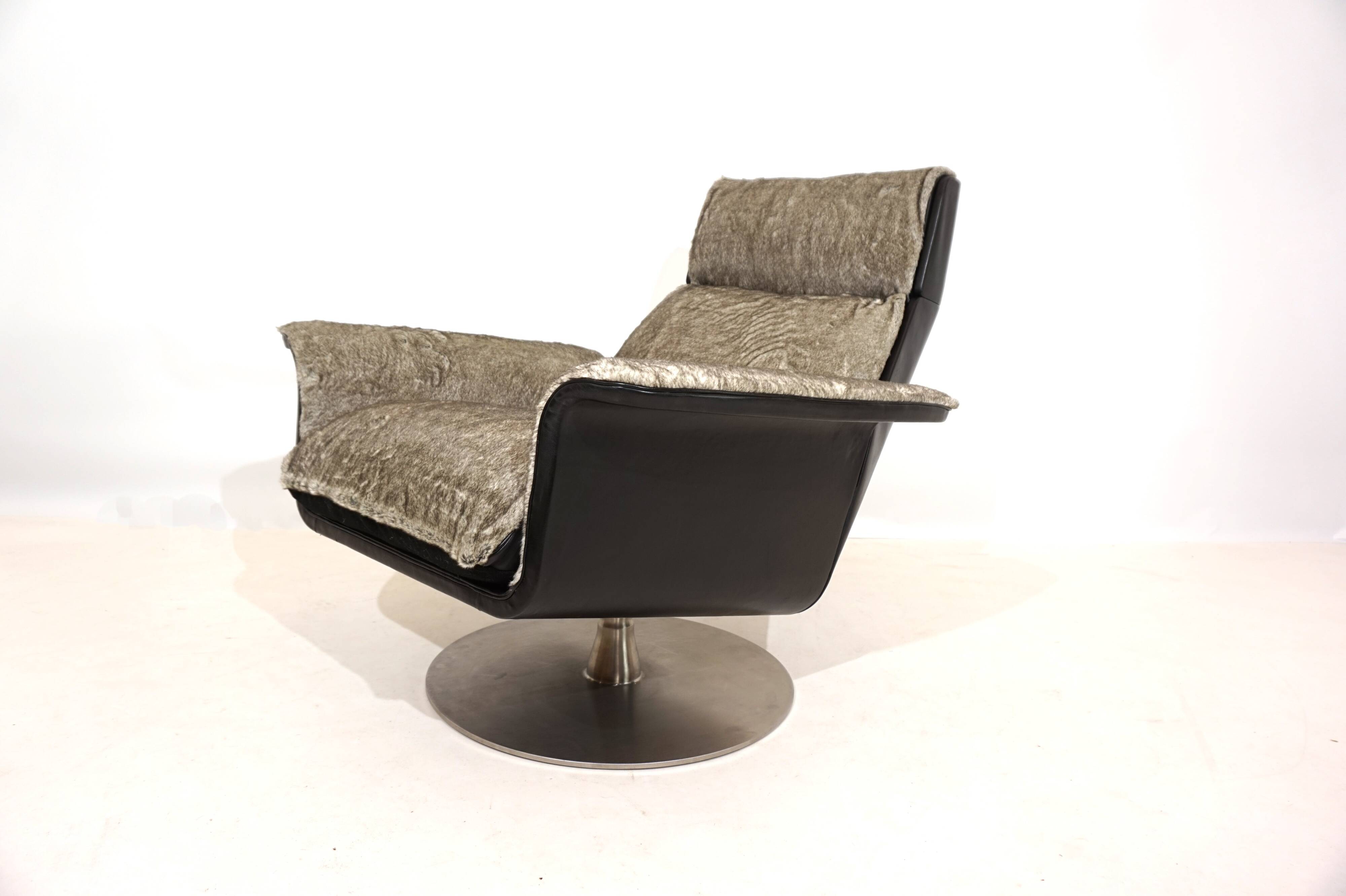 Fauteuil lounge Kaufeld Siesta 62 avec pouf par Jacques Brule