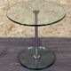 1970s 1980s Coffee Table Side Table in Chrome and Glass Space Age Design