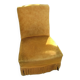 Fauteuil rapaud en velours moutarde