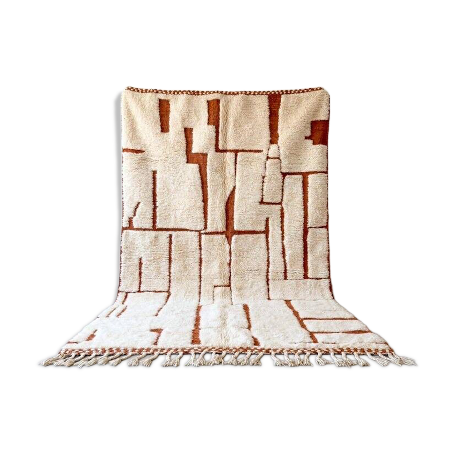 Handwoven natural wool rug, size 1.5/2.5 m.