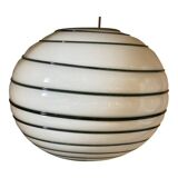 Murano Style Glass Pendant Swirling Green and White