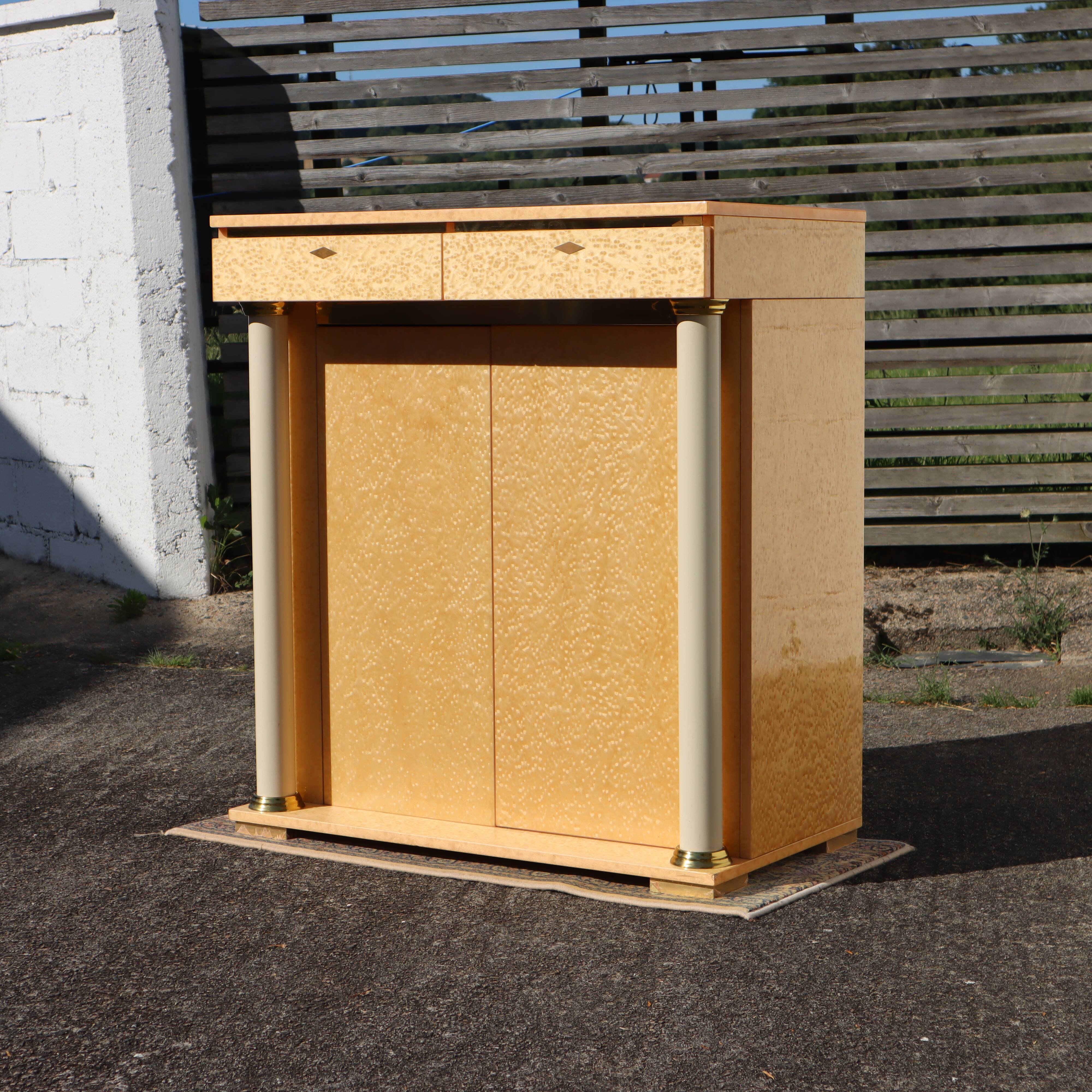 French Vintage Lemon Drawer Cabinet-Bar Cabinet-Neoclassical Style-90s