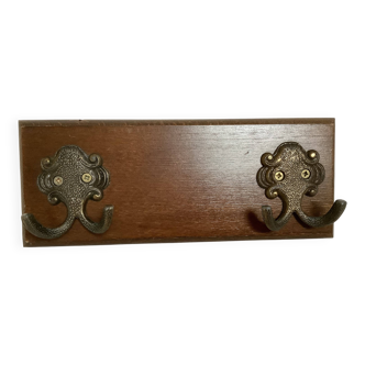 Porte manteau en bois deux patères