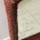 Vintage rattan wall mirror