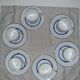 6 Christofle bandeea blue porcelain coffee cups