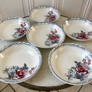 Lot of 6 hollow plates cap digoin sarreguemines model "lot" 30s