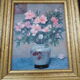 Oil on wood bouquet of flowers signed Dyf