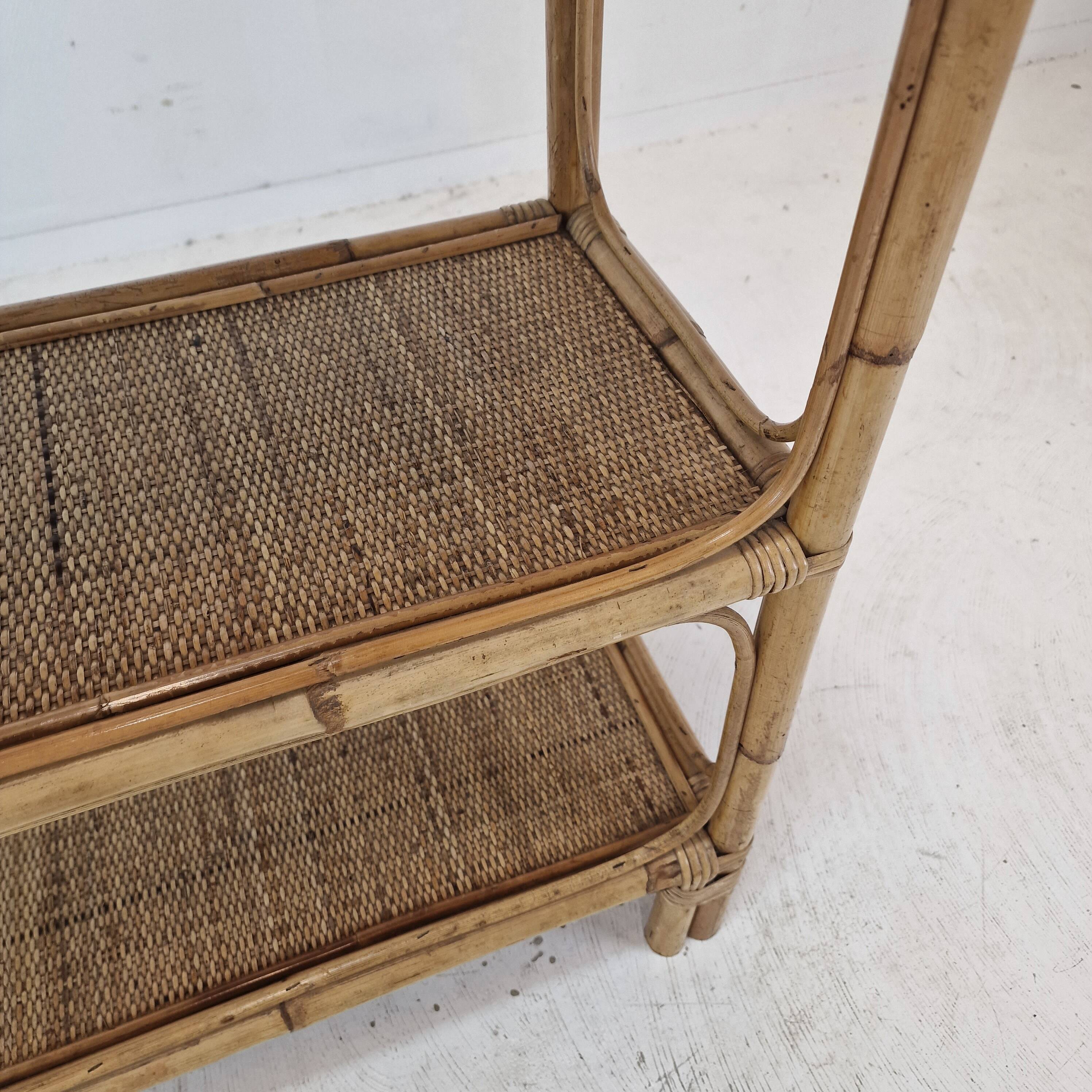 Italian Bamboo and Rattan Credenza, 1970s