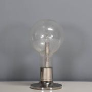 Grande lampe de table en chrome et verre Temde, Suisse, années 1960