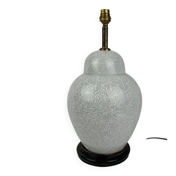 Pied de lampe en porcelaine céladon