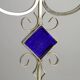 White Brass & Cobalt Blue Art Glass Candelabra by Gunnar Ander for Ystad-Metall — Sweden, 1960s