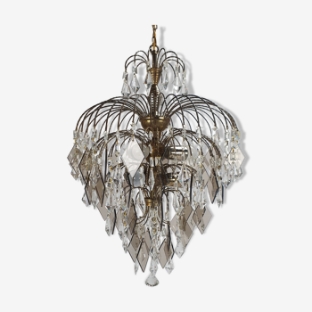 Hollywood Regency cristal and glass chandelier, 1970s