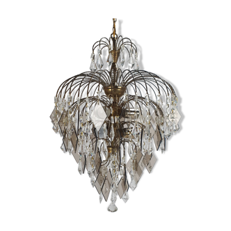 Hollywood Regency cristal and glass chandelier, 1970s