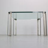 Peter Ghyczy for Ghyzcy Square Glass Coffee Table, 1970's Hollywood Regency