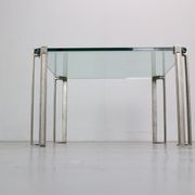 Peter Ghyczy for Ghyzcy Square Glass Coffee Table, 1970's Hollywood Regency