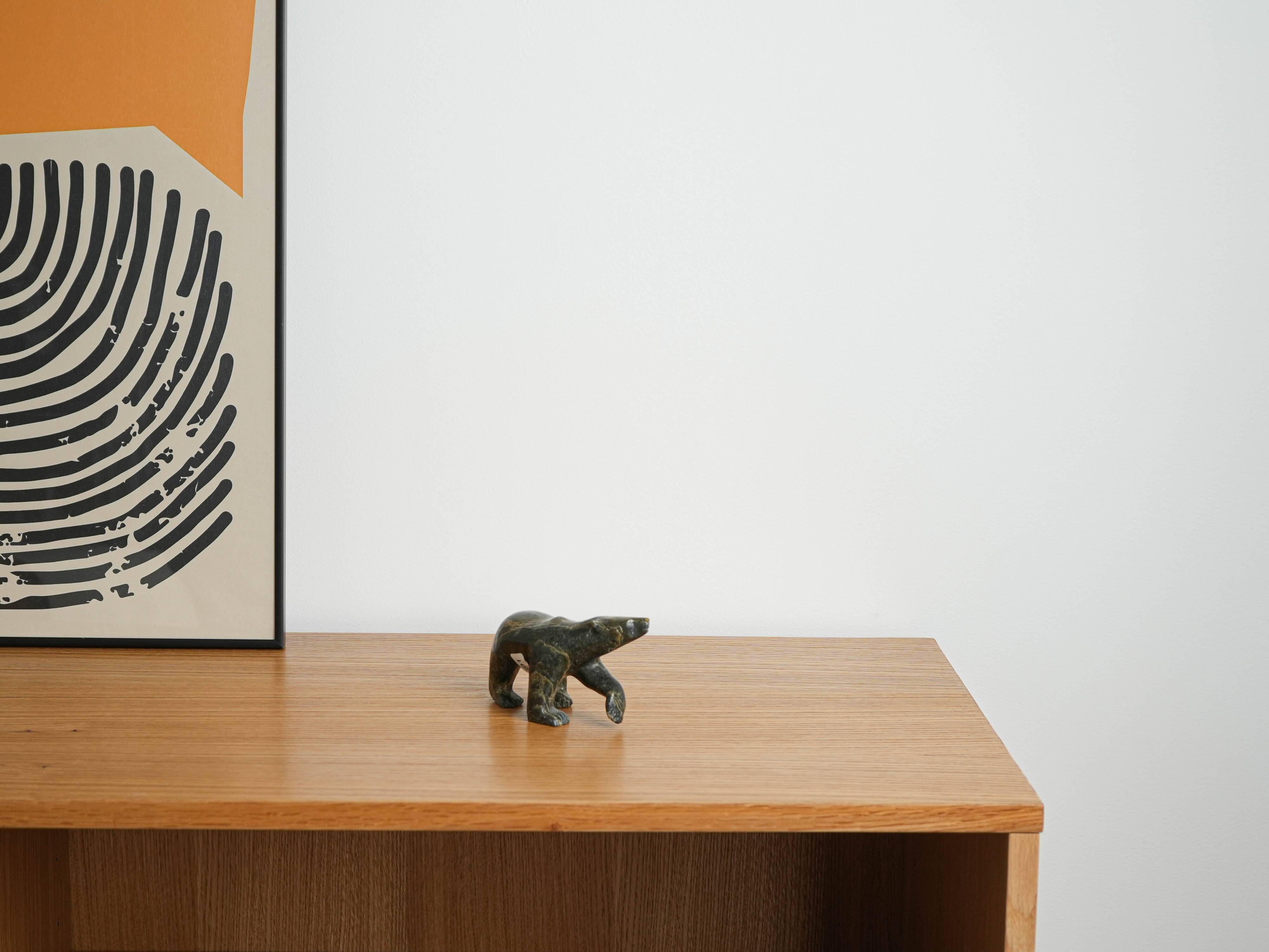 Stone bear figurine, Danish design, 1970s, made in Denmark