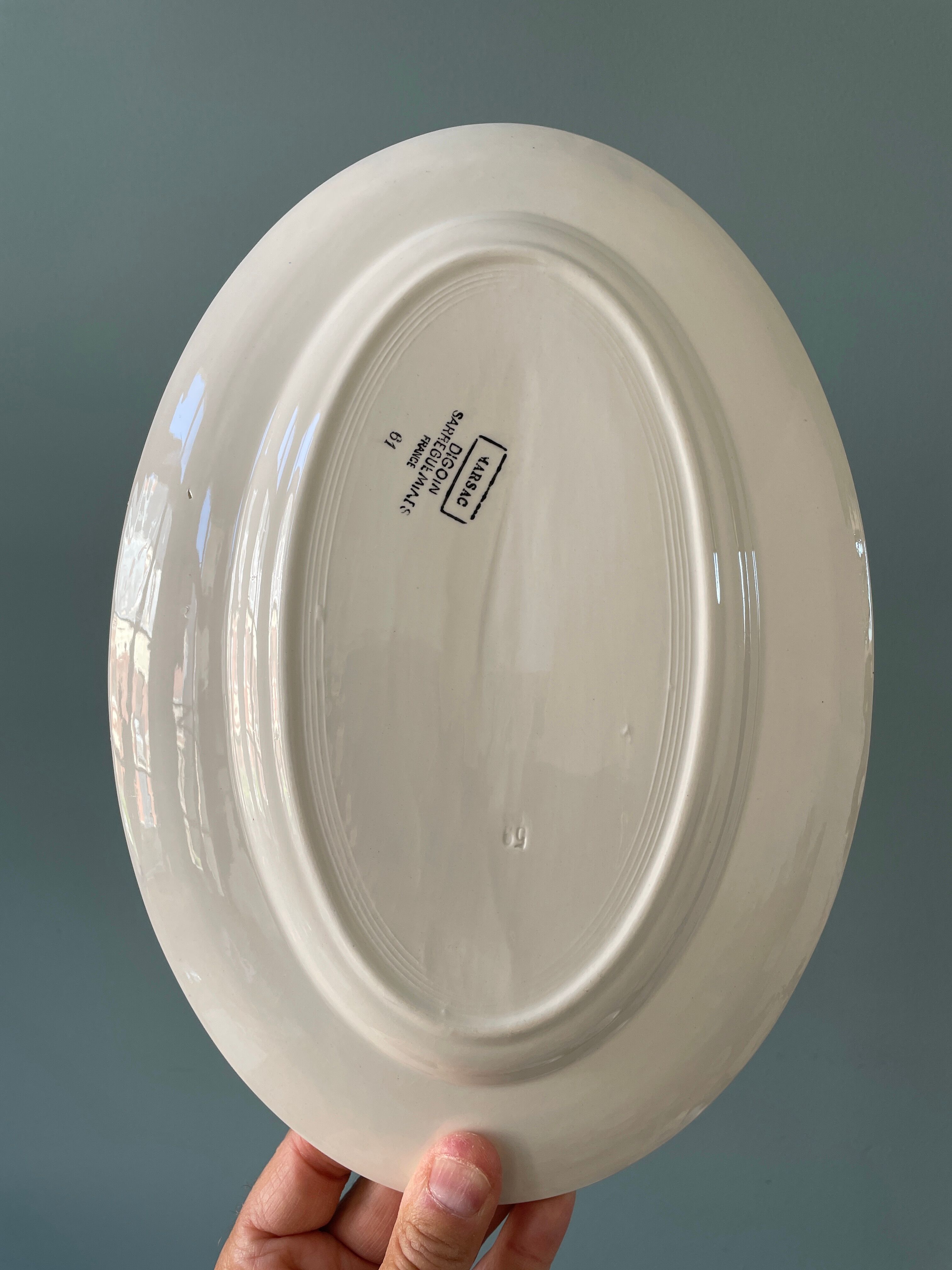 Lot de 3 plats Digoin Sarreguemines, modèle Marsac