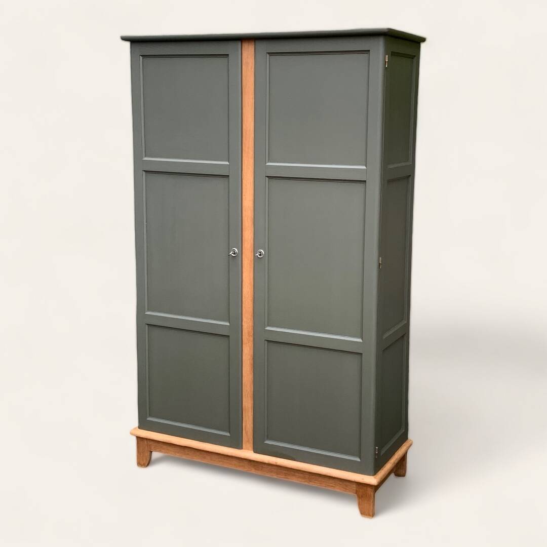 Parisian solid oak wardrobe 1960