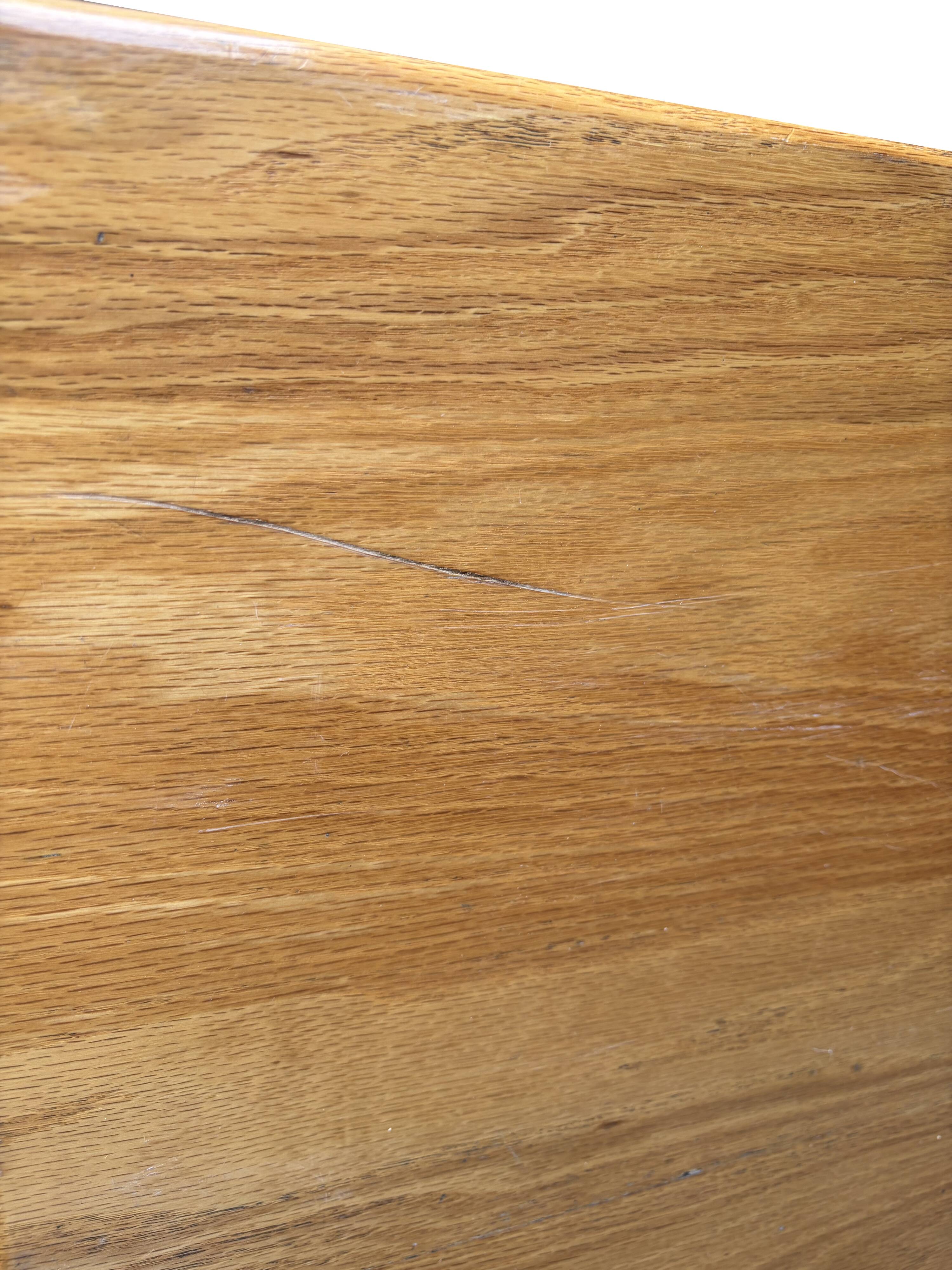 Vintage Shaker oak dining table with a minimalist design from the 1970s.