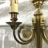 Louis XVI style bronze wall lamp with 2 lights