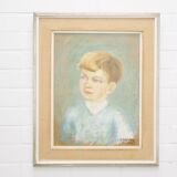 vintage beige frame painting portrait boy