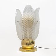 Mid-century Modern Brass and Murano Glass Big Table Lamp by Mazzega