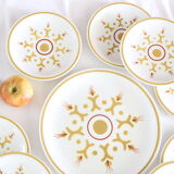 Longchamp dessert service, 10 plates and 1 dish, Vintage